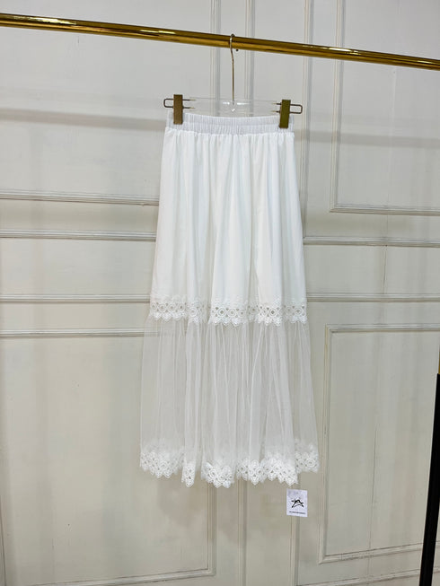Women Trendy Lace Detail Long Skirts